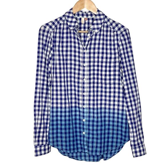 Pilcro Ombre Check Plaid Button Up Shirt Purple Womens Small Boho Anthropologie - Picture 1 of 8